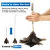30-130CM Verstellbarer Straußenfederstaubwedel Effizienter Staubwedel Möbelreinigungswerkzeug mit Ausziehbarem Griff für Malerei Handwerk