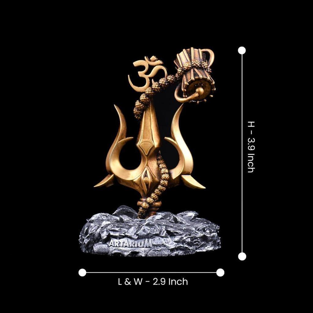 Trishul z Damru Tradycyjny Trishul Damru Shiva Trishul Posążek Dekoracyjny Element Dekoracyjny do Deski Rozdzielcze Samochodu Wystrój Domu