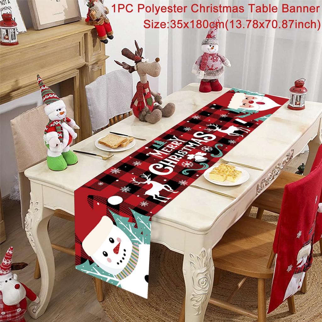 Christmas Tablerunner Merry Christmas Decoration For Home Tablecloth Kitchen Xmas 2025 Navidad Kerst Natal Happy New Year 2025