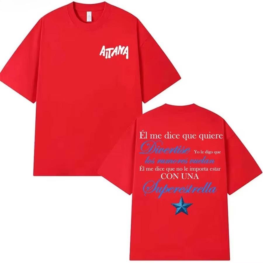 AITANA Superestrella ALBUM TOUR MERCH T shirt for Unisex Women Hiphop Streetwear Oversized Tops  Cotton TShirt