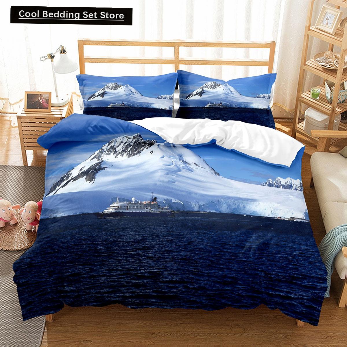 

Пододеяльник с изображением Антарктиды, King Queen, комплект постельного белья с изображением пингвина, пододеяльник с изображением ледника, полиэстеровый чехол EU single(135x200cm)