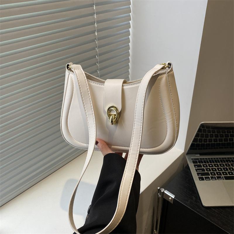 

Summer new product solid color simple high-end texture temperament casual versatile shoulder underarm bag handbag белый