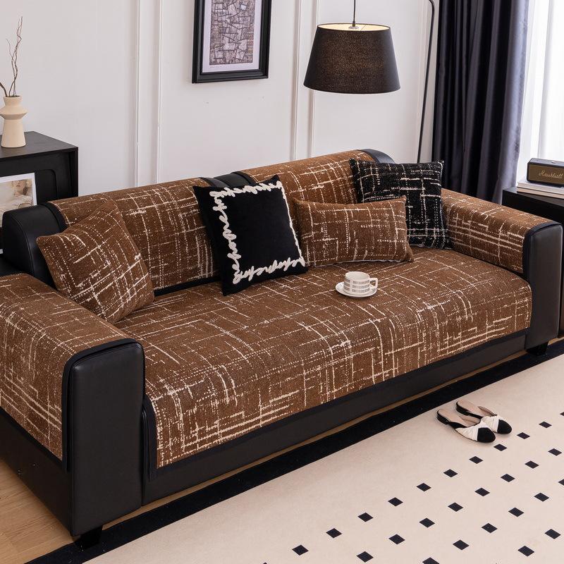 

New Modern Light Luxury Sofa Cushion Universal In All Seasons, Simple High-End Simple Cover Cloth, Non-Slip Chenille Seat Cushion Cover 70*70cm