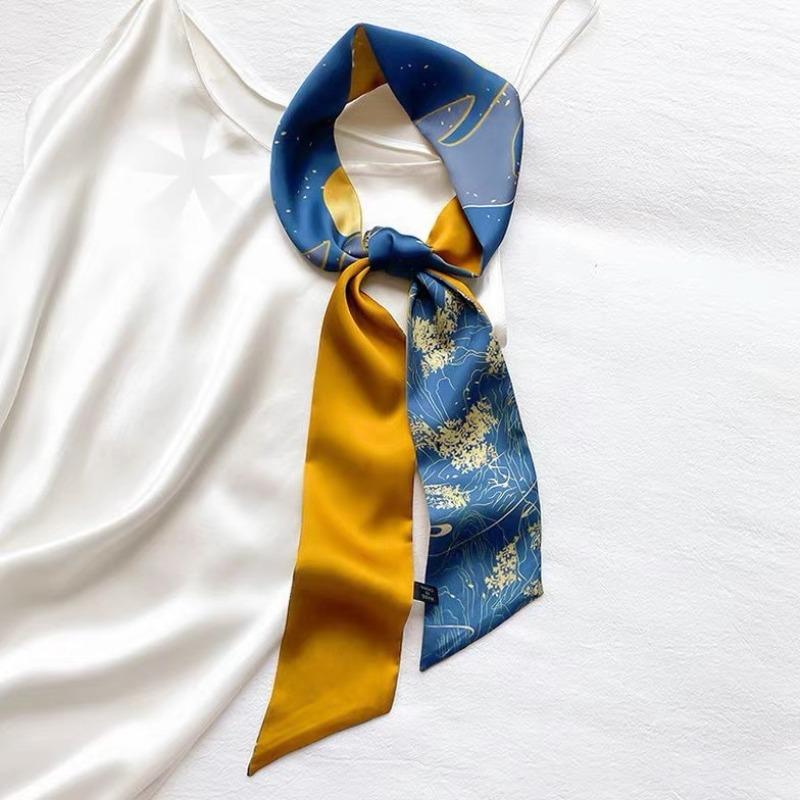 

Korean version of the new Internet celebrity cute streamer headband silk scarf fruit French retro small square scarf printing soft decoration women