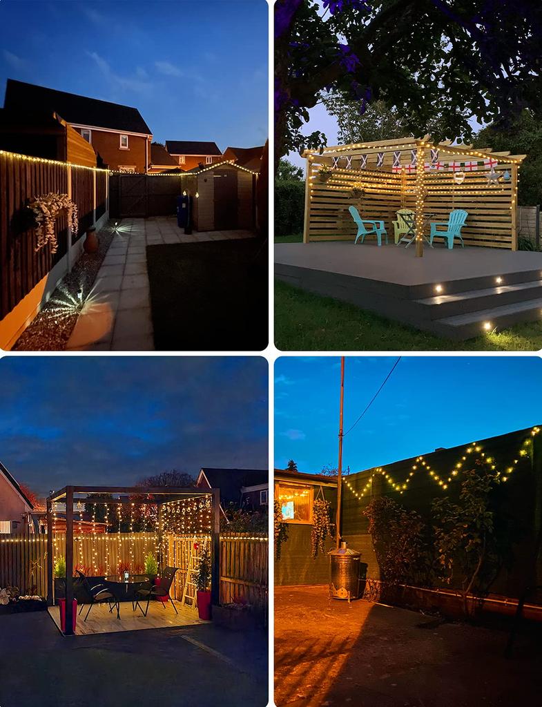 Cshare Solar String Lights, 200 LEDs, 20M, IP65 Waterproof, 8 Lighting Modes, Outdoor LED Solar Lights