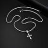 Personality Stainless Steel Cross Pendant Necklace for Men Boys, Retro Religious Faith Prayer Jewelry Gift