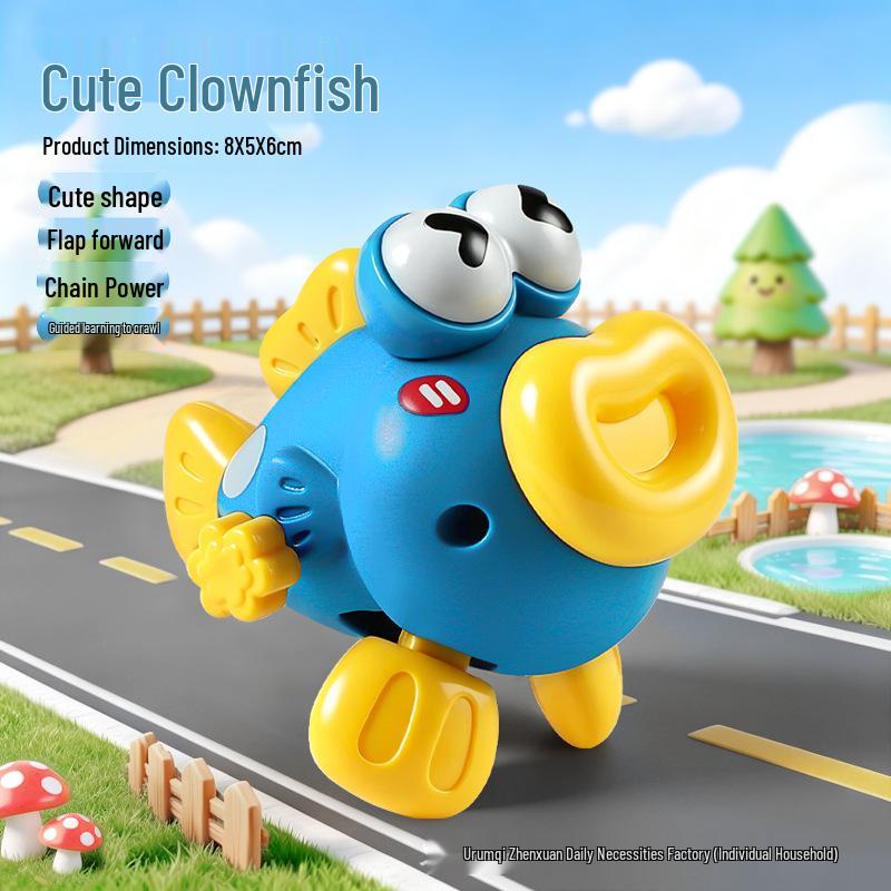 Popular Wind-up Clownfish Toy for Kids - Educational Early Learning Animal Toy