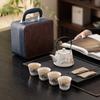 Travel tea set, one pot, four cups, household Japanese-style beam pot, car ceramic business gift