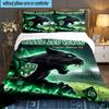 3PCS Green Saint-Etienne Football  Bedding set,Ideal for1pc Duvet Cover And 2pcs Pillowcases Perfect for Christmas gift,Ideal for Bedroom, Dormitory