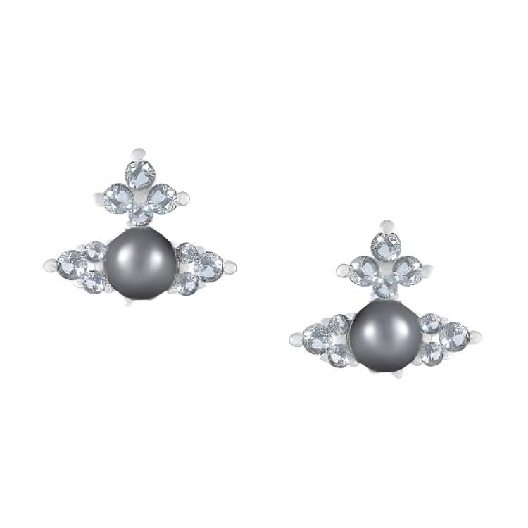 

Vivienne Westwood Feodora Saturn Shaped Matte Gray Pearl Stud Earrings Women earrings Silver 8050889845881 Basic Packaging-Dust Bag+Box