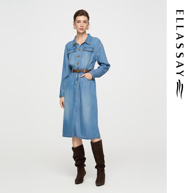 

ELLASSAY Women s Lyocell Denim Midi Dress L