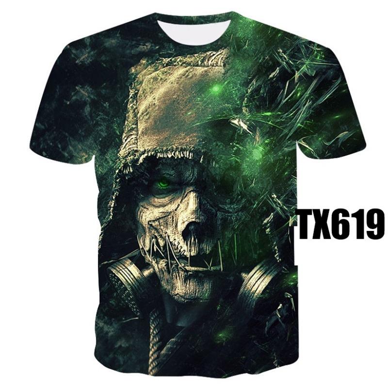 New Casual Skull Poker Printed 3D T-Shirt Men Short Sleeve Tee Shirt Homme Black Design Tee Tops Male Summer Tops Drop Ship