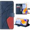 Case - Xiaomi - Redmi Note 12 Pro 4G - Spliced Imitation Leather - Card Holder - 2 Tempered Glass