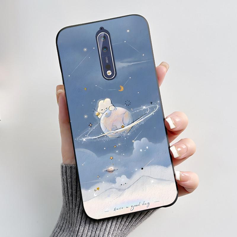 Custodia Per Nokia 8 / Nokia 8 Sirocco Custodia per Telefono Estetica Moda Gatto Carino Nero Opaco Morbido TPU Silicone Copertura Protettiva Paraurti