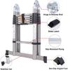3.8M A-Frame Telescoping Ladder,Dual Purpose Stainless Steel Telescopic Ladder with Support Bar,330lb Load Capacity(1.9M+1.9M)