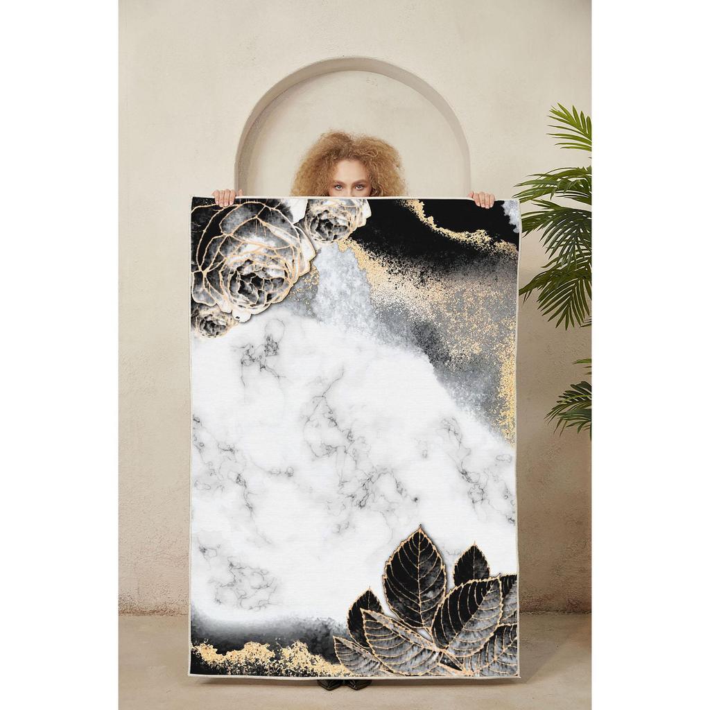 Decorative Special Design Modern Floral Marble Pattern Washable Non-Slip Floor Carpet