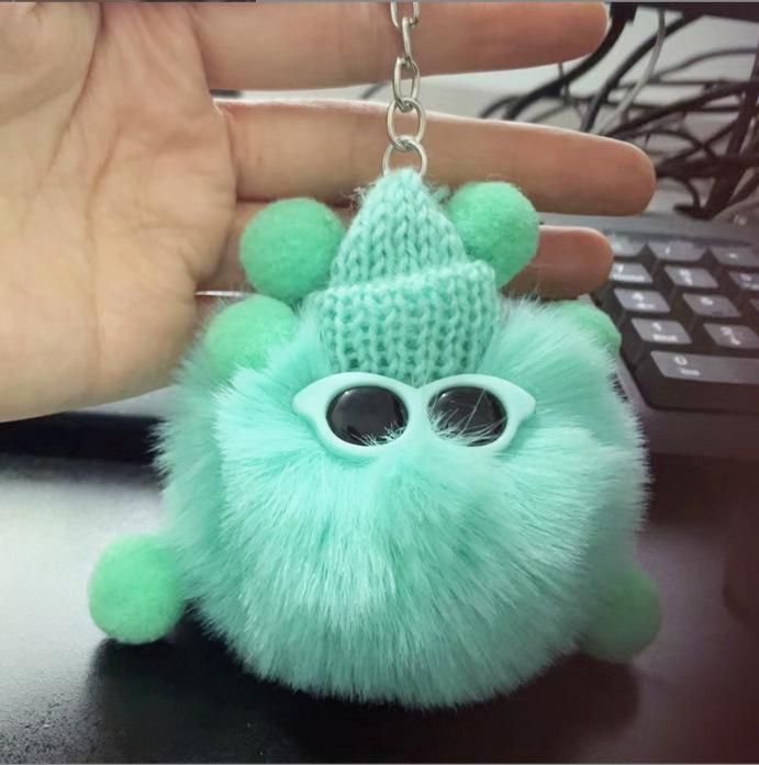 Imitation Plush Briquettes Pendant Car Key Bag Cartoon Plush Doll Pendant Trendy Cool Keychain
