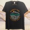 Big Size Summer Women T Shirt Always Take The Scenic Route Mountains Compass Sunset Trees Short Sleeve Adult ONeck Tees