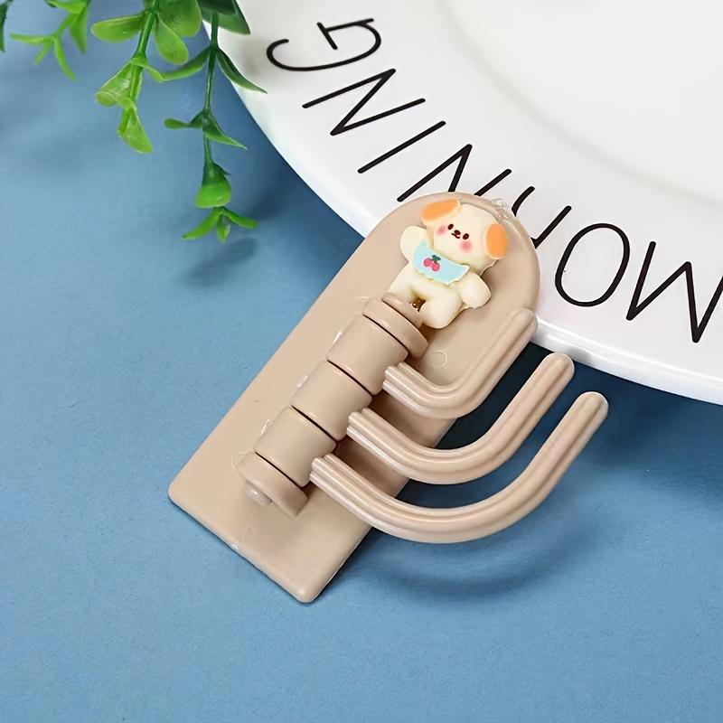 4pcs Cute Animal Key Hooks Home Durable Plastic Cartoon Decor Starfish Designs Space-Saving Organizer Keys Hats Bags Hooks