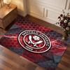 Sheffield United Football Print Crystal Velvet Rug, Comfortable Water Absorbent Non Slip Indoor Floor Carpet