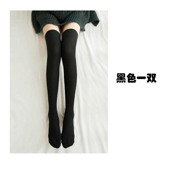 Knee Socks Spring And Autumn Women'S Socks High Socks Children Japanese College Wind Vertical Stripes Khmer Thin Legs Warm