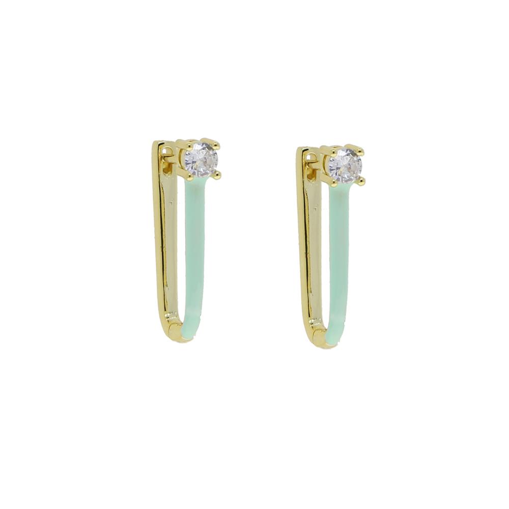 2026 New Design Fashion Women Jewelry 5A Cubic Zirconia Oval U Shape Huggie Hoop Earring