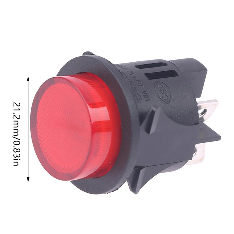 Red Push Button Switch 4 Pins Touch Power Switch Round Rocker Switch Ps18-16-2