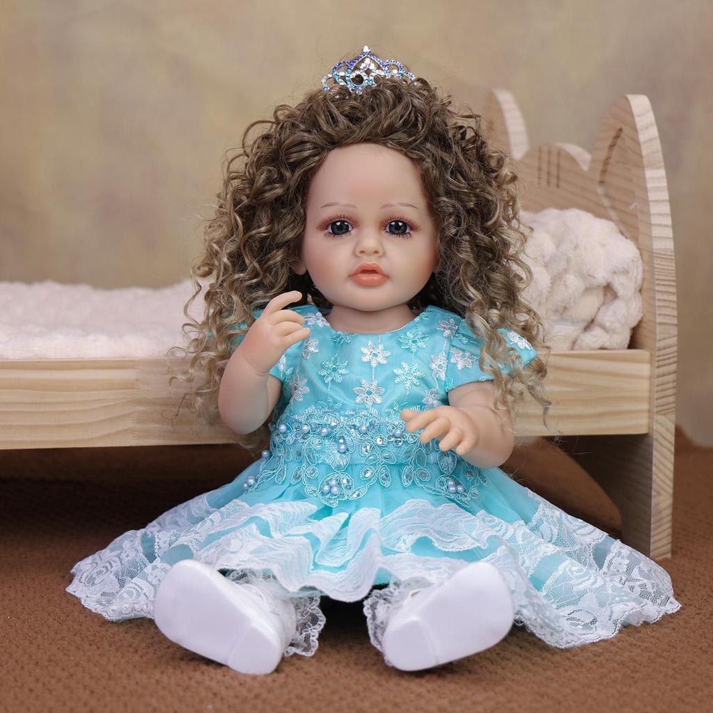 KEIUMI 22 Inch Reborn Baby Doll Full Silicone Vinyl Bathe Girl playmates lifelike Newborn Doll Toy Christmas Birthday Gift