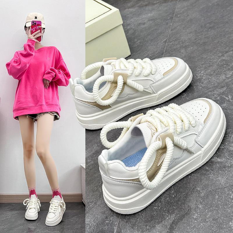 

Белые туфли, новая весенне-осенняя дышащая повседневная обувь на платформе, увеличивающая рост, Street Shot