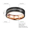 Black Carbon Fiber Ring Anniversary Jewelry Men's Wedding Band Blue/Rose Gold Stainless Steel Engagement Ring For Man Woman