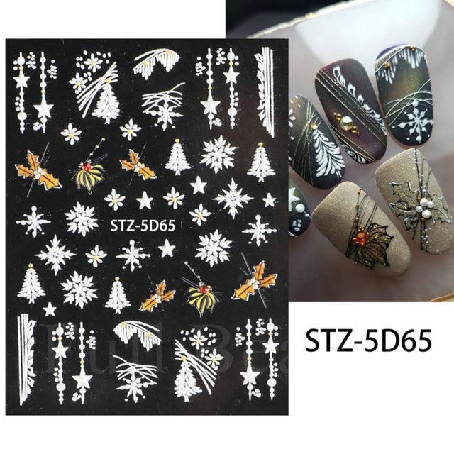 5D New Embossed Nail Art Sticker Valentine's Day Romantic Love Heart Nail Art Sticker
