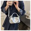 Chic Minimalist Pleated Faux Leather Shoulder Bag, Women's Small Crossbody Handbag with Magnetic Snap Closure, Trendy Daily Commute Tote