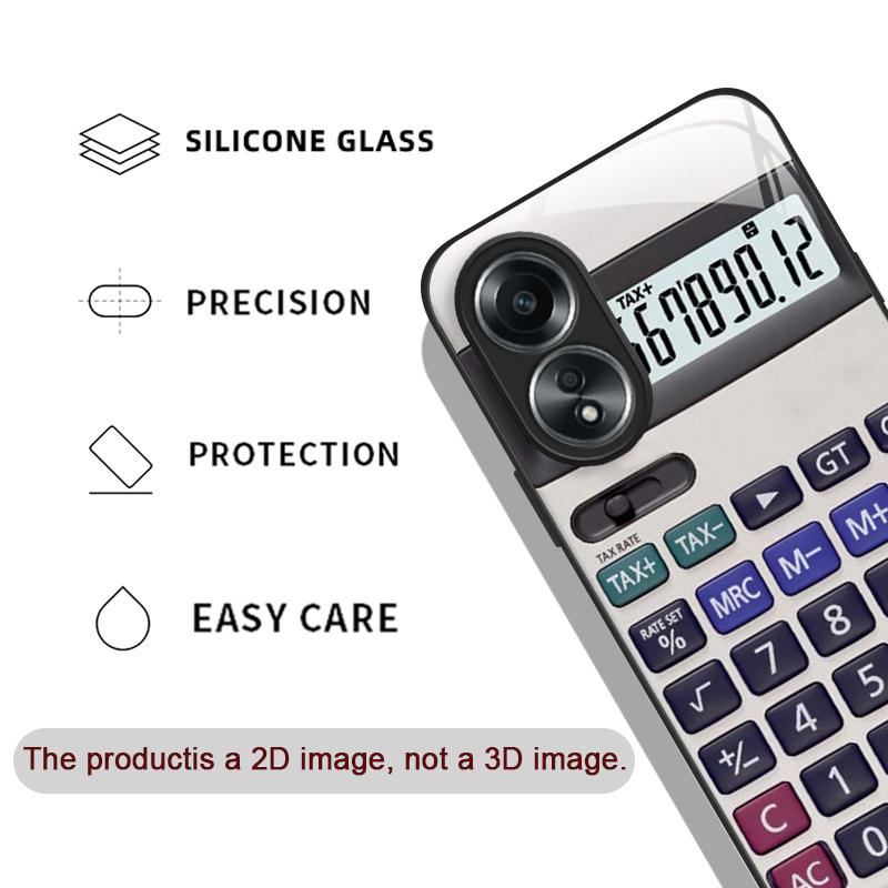 Funny Digital Calculator Pattern Tempered Glass Phone Case for OPPO Realme 13 Pro Plus 12 11 10 9i C55 X7 GT Neo 2 3T Hard Cover