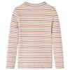 Kids' Long-sleeved T-shirt with Mock Turtleneck, Stripes, 2 Colors, and 5 Sizes Available