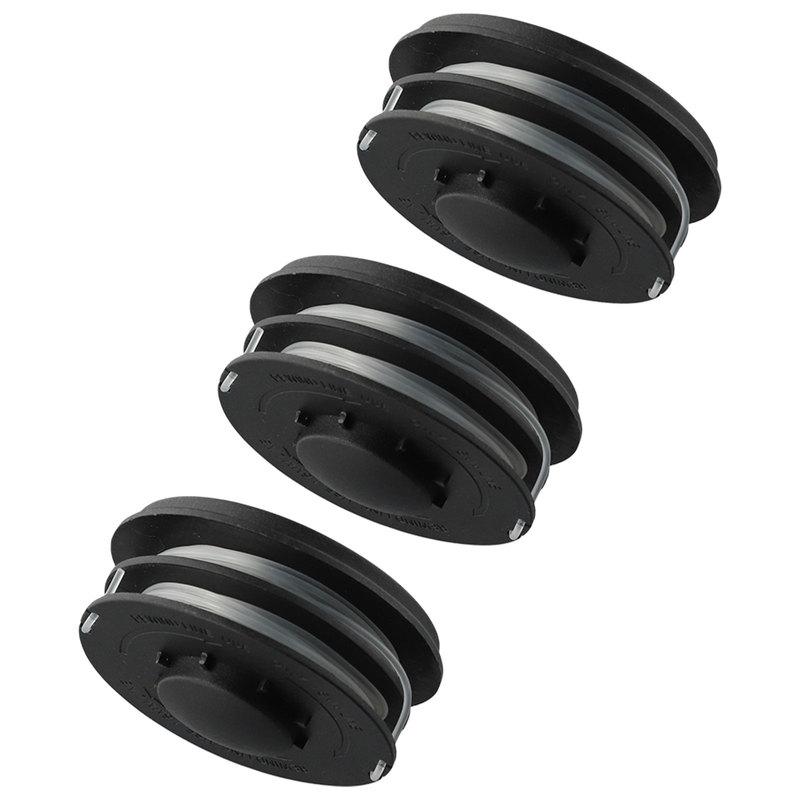 Trimmer Head Kit with Spools Cap Cover for GC-ET 4530 RTV 400 RTV 550 Models 2x 5m Line per Spool 1.4mm Plastic Thread