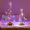 Crystal Star Iron Christmas Tree with LED Light Small XmasTree Table Lamp Christmas Decorations for Home Party New Year