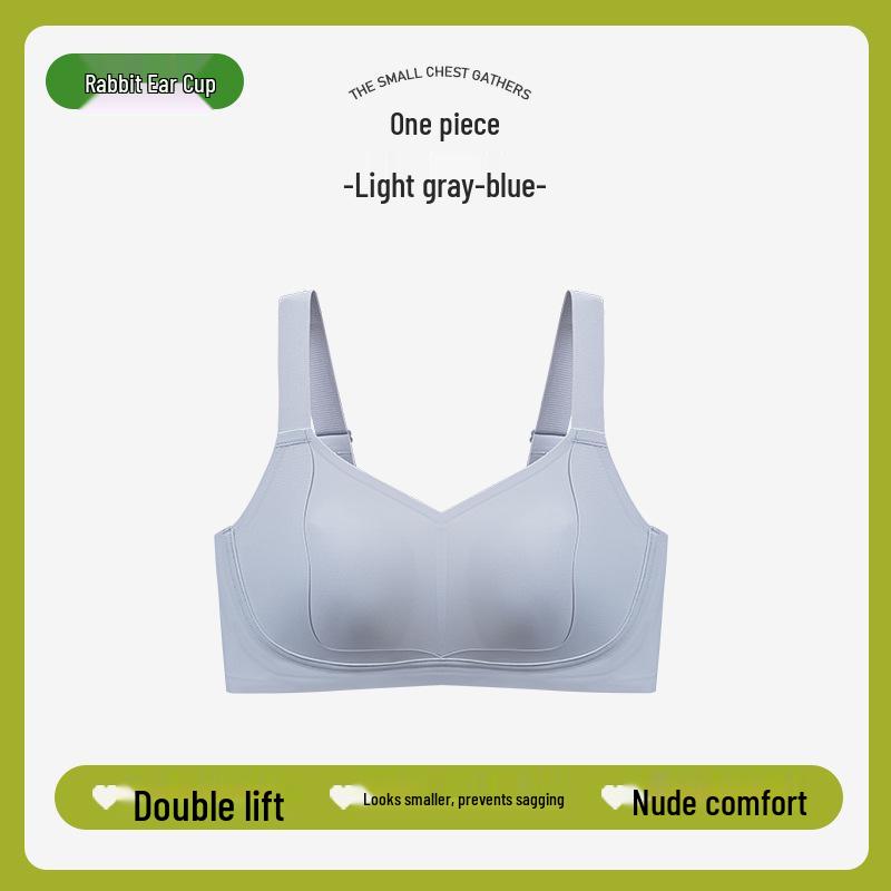 Rabbit Ear Seamless Wirefree Bra: Large Bust Minimizer, Soft Support, Adjustable, Anti-Sagging, Side Smoothing - Perfect for Summer.