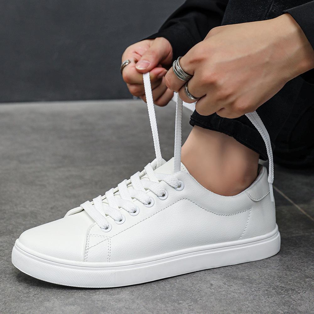 Unisex Lightweight White Sneakers for Wide Feet - Casual Flat Shoes In European & American Styles