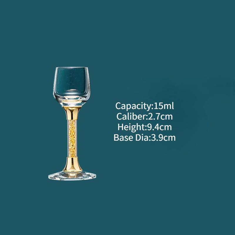 1/2Pcs Shot Glass Crystal Gold Foil Shot Glasses Chinese Style Sake Glasses For Wine Vodka Glasses Double Glass Wine Cup For Bar