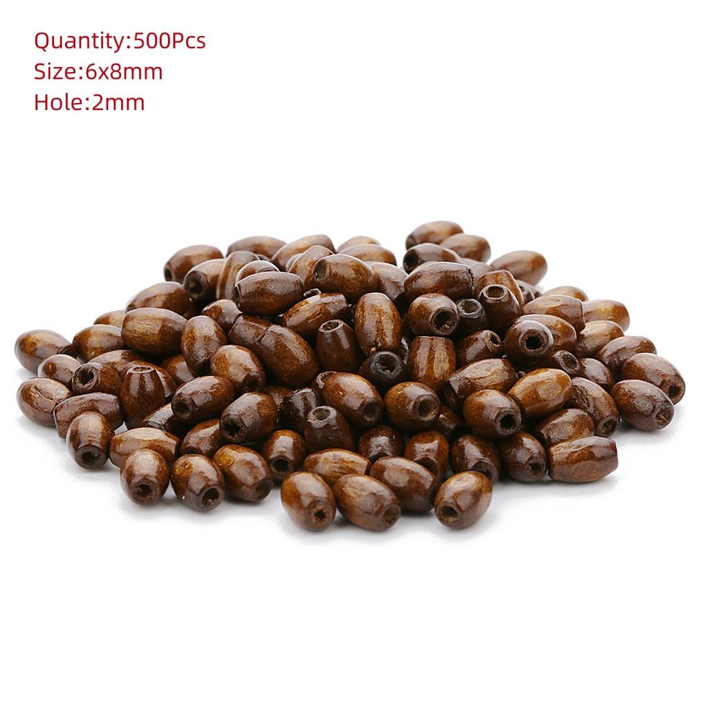 Natural Eco-Friendly Wooden Beads Round Heart Large Hole Loose Spacer Wood Beads For Jewelry Making DIY Charm Bracelets Necklace