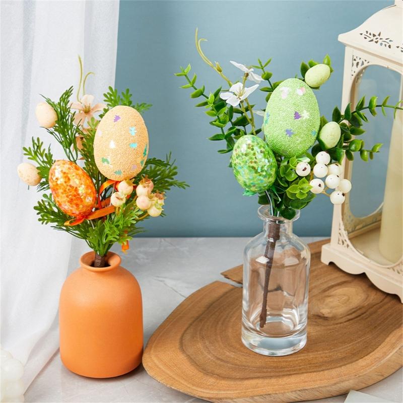 Sophisticated Easters Foam Eggs Bouquet Decoration Bright Color Suitable for Holiday Atmosphere Home Party Display