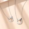 Fashion Light Luxury Dainty  925 Silver Color Diamonds Inlaid Circle Rings Pendant Choker Necklace Gift for Women