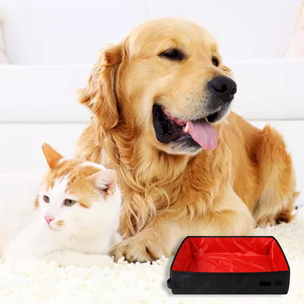 Faltbare Katzentoilette Wasserdicht Tragbar Oxford-Gewebe Faltbare Katzentoilettenschale 50x40cm