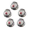 5 Pcs Leather Decorative Button Imitation Turquoise Buttons Flower Clothes Buttons for Jewelry Making Decoration