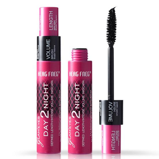 2 In 1 Waterproof Mascara Long Thick Curly Non Smudge Lashes Extension Cosmetic