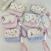 Fresh Small Floral CCD Camera Storage Bag Anti-Fall Portable Compact Headphones Lipstick Cosmetics Storage Bag