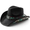 Popular European and American Fashion Hard Top Western Cowboy Hat, Men's and Women's Outdoor Sunshade and Sunscreen Paper Straw Hat
