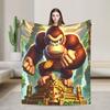 Super Warm BlanketStudents Travel Donkeyed Kongs  Throw Blanket  Flannel Bedspread For Couch Chair Funny Sofa Bed Cover