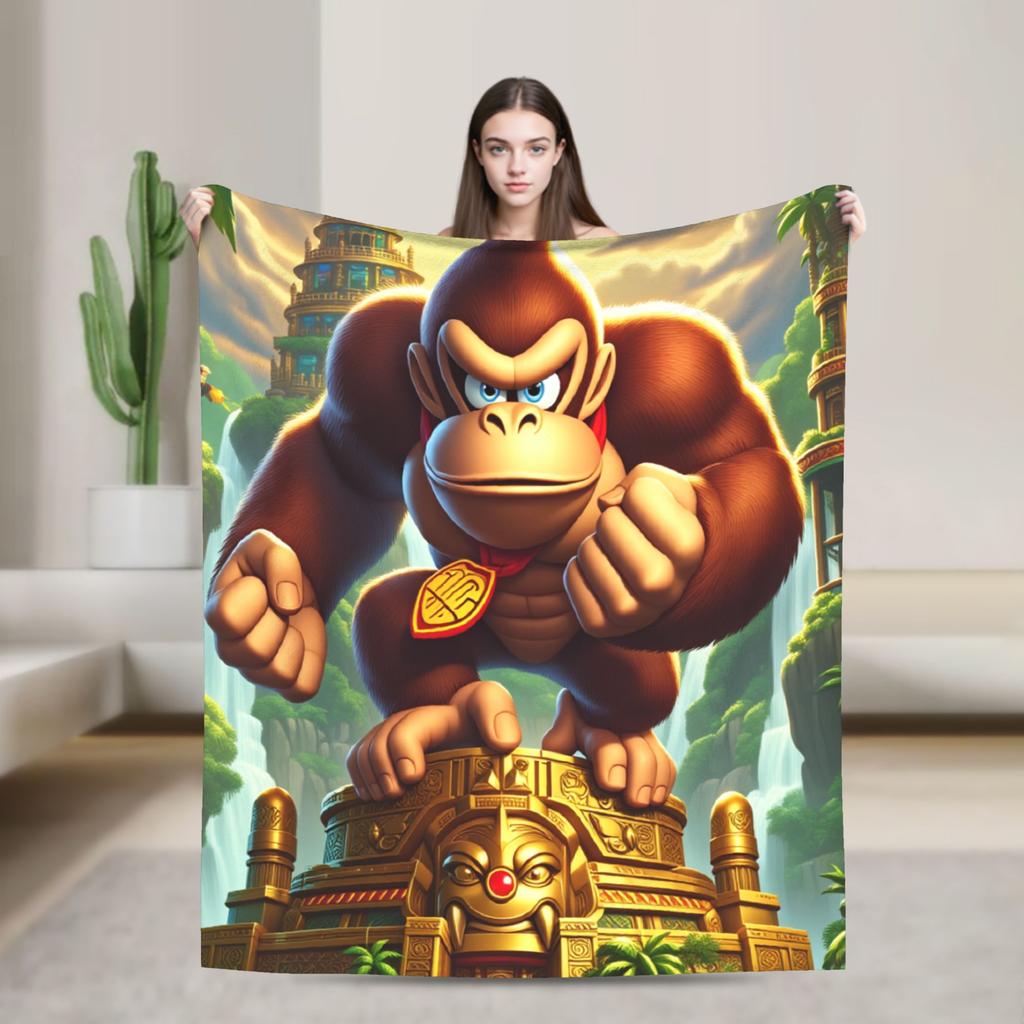 Super Warm BlanketStudents Travel Donkeyed Kongs Throw Blanket Flannel Bedspread For Couch Chair Funny Sofa Bed Cover