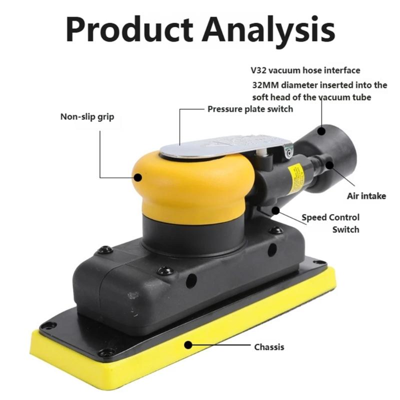 Zware Pneumatische Schuurmachine Ideaal Voor Meubelbouw Auto Carrosserie Reparatie En Metaal Polijsten Pneumatische Schuurmachine 12000rpm